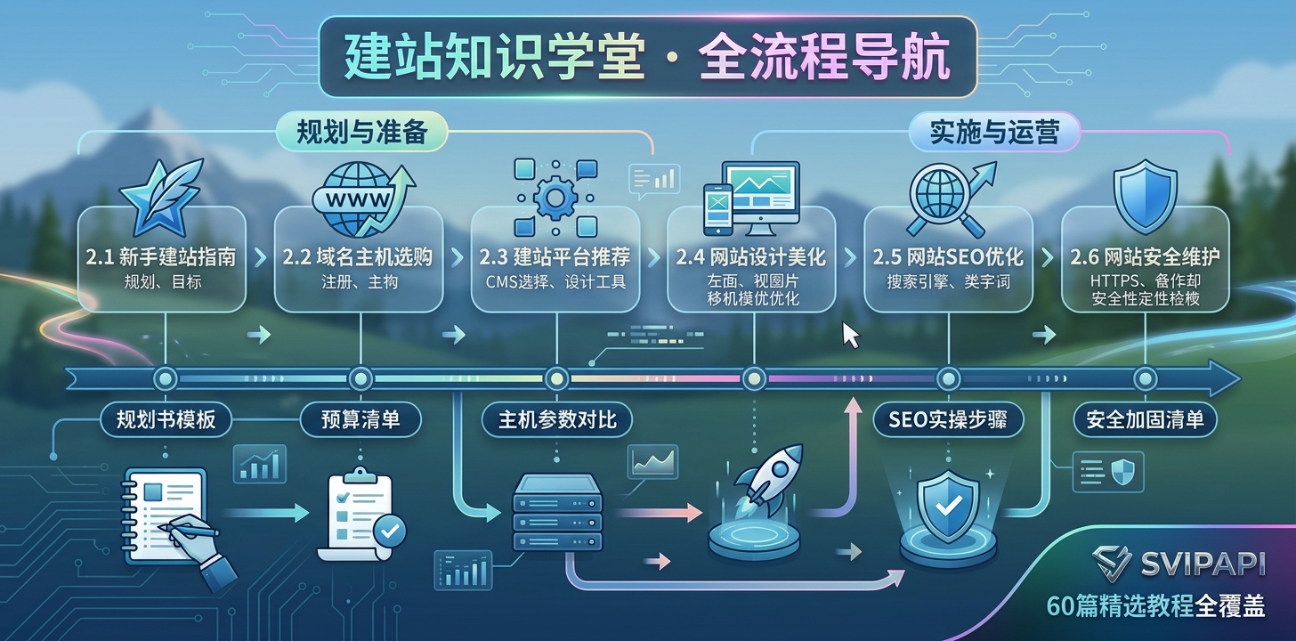 建站知识学堂 &middot; 全流程文章导航